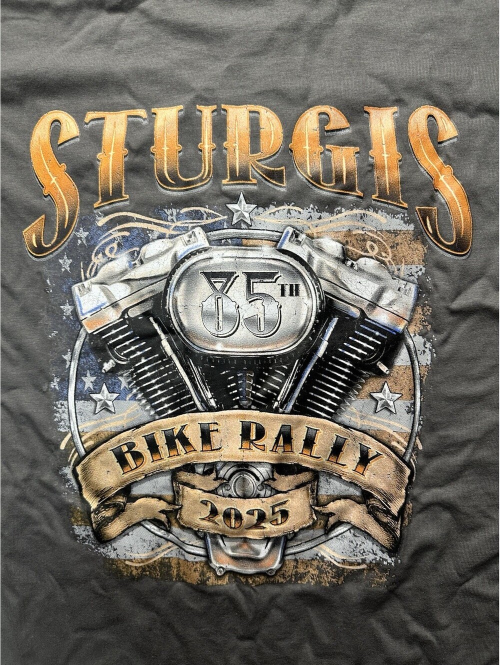 Sturgis Bike Rally 2025 T Shirt XL Gray Heavy Cotton Biker Motorcycle Tee